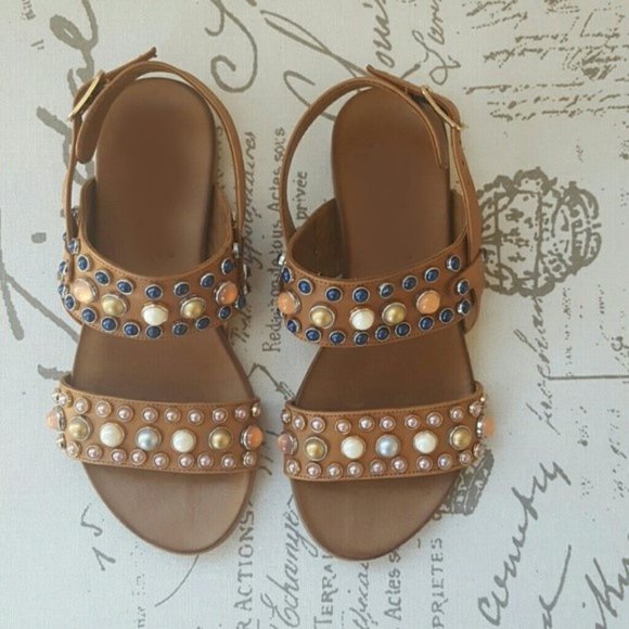 Free People Del Ray Embellished Sandal 7 - Picture 1 of 12